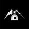 Mountain tunnel icon isolated on dark background