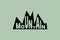 Mountain typography logo on mount background.