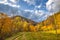 Mountain valley landscape in autumn
