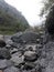 Mountain valley small lake picnic spot in India