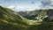 Mountain valley in summer, scenic empty landscape. North Caucasus, Russia