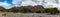 Mountain and valley view along Wadi Sahtan road and snake canyon in Al Hajir mountains between Nizwa and Mascat in Oman