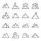 Mountain vector icon illustration set. Contains such icon as Hill, Adventure, Peak, mountain, mount, height, fell, Rocky, and more