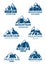 Mountain vector icons for climbing or hiking sport