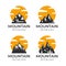Mountain vector logo design. Outdoor activity, camping, hiking on mount hill badges templates.