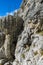 Mountain via ferrata ladder in Dolomite Alps