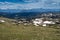 Mountain view of an alpine lake on the top of the Beartooth Pass Highway 212 in Montana