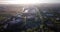 Mountain View, CA, USA - April 18 2017: Aerial drone view of Google campus called googleplex headquarters in silicon valley hold