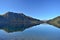 Mountain view with clouds, lakes, New Zealand Fjordland