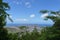 Mountain View of Diamondhead, Kapahulu, Kahala, Pacific ocean through the trees