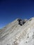 Mountain view of famous climbing route Jubilaumsgrat to Zugspitze mountain, Germany