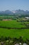 Mountain view point rice farm Ratchaburi Thailand