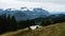 Mountain view at the Rossfeld Panorama road in the Bavarian Alps in Germany