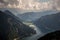 Mountain view Seekarspitze on the lake Achen in Austria