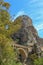 Mountain view with a stone bridge in the Malaga province