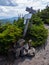 Mountain View with Trail Sign, Dense Maine Forest, Mahoosuc Range