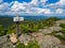 Mountain View with Trail Sign, Dense Maine Forest, Mahoosuc Range