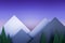 Mountain view twilight stack paper material layer background 3d