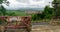 Mountain viewpoint with signs written in Thai & x22;His mountain