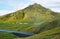 Mountain views from Skogarfoss waterfall, Iceland.