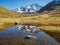 Mountain views on the way to Arsine lakes and glacier, Ecrins national park, France