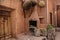 Mountain village Abyaneh with characteristic red houses in central part of Iran.