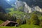 Mountain village in the Alps, Switzerland .