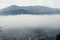 Mountain Village Fog Panorama, Foggy Village View, Mountain