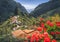 Mountain village in Masca valley in Tenerife, Canary Islands, Spain. Green steep gorge with hiking trail. Tourist