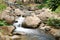 Mountain Water Cascading Over Rocks