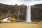 Mountain and waterfall Iceland