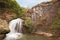 Mountain waterfall, in Karachay Cherkessia, Russian Federation View of mount