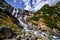 Mountain waterfall Siklawa in Polish Tatra