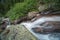 Mountain waterfall. Very beautiful landscape with mountain waterfal