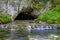 Mountain waterfalls in the gorge of the cave 2