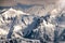 Mountain in winter, peaks with snow in Austrian Alps