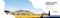 Mountain yellow landscape power lines horizontal banner flat copy space