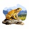 Mountain Yellow-legged Frog Vector Illustration With Realistic Portrait Style