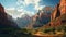 mountain zion canyon located