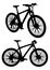 Mountainbikes Bicycles black Vector Silhouettes