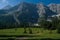 Mountainbiking through Kleiner Ahornboden in the Karwendel mountains, Austria