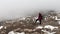 Mountaineer climbing at Mount Savalan summit