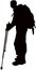 A mountaineer man body, silhouette vector