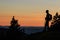 Mountaineer silhouette at the sunset