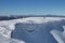 Mountaineer on snowy summit