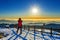 Mountaineer stands on the peak in Winter,Deogyusan national park