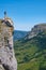 Mountaineer in the Urbasa-Andia Natural Park, Navarra, Spain