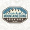 Mountaineering adventure patch. Vector. Concept for alpine club shirt or badge, print, stamp or tee. Vintage typography