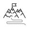 Mountaineering black line icon. Winter kind of sport. Include traditional outdoor climbing, skiing. Pictogram for web page, mobile
