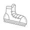 Mountaineering boots line icon.